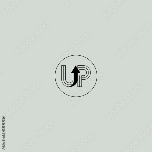 UP logo icon flat vector design.