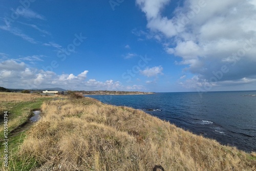 Sinemorets_Bulgaria, Butamyata beach, sunny day on wild coast of the Black Sea.