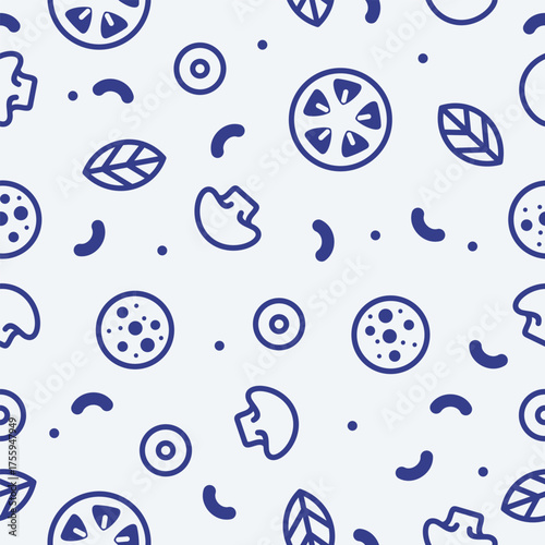 Cute pizza pattern background vector design
