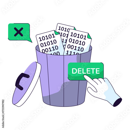 Vector design of delete data