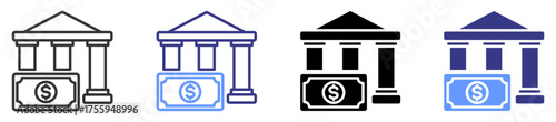 government spending icon set multiple style