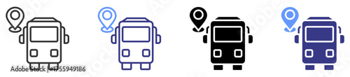 transportation icon set multiple style