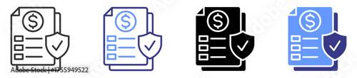 monetary policy icon set multiple style