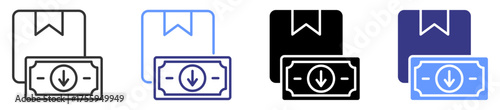 deflation icon set multiple style