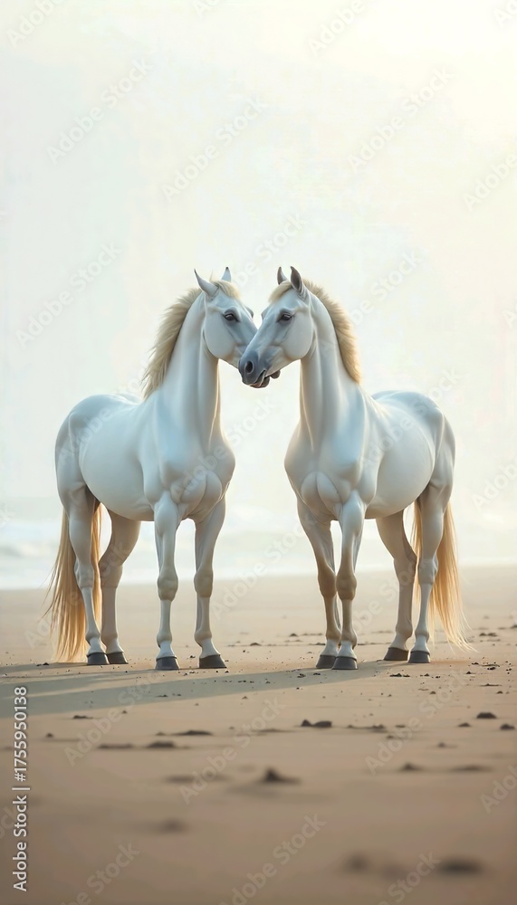 Obraz premium two white horses