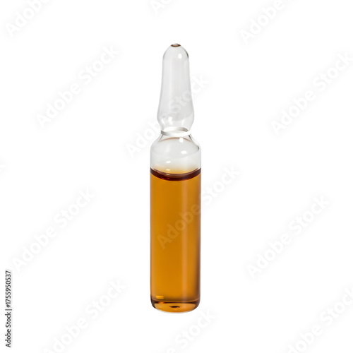  Amber Liquid Vial Isolated on Black Isolated on Transparent Background