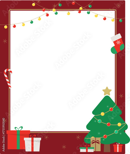 Christmas decorative border design with elements