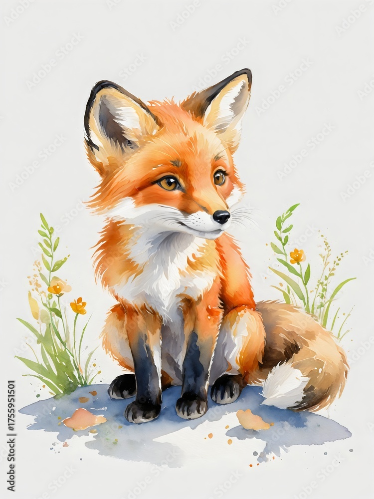 Obraz premium Enchanting Fox in a Dreamy Landscape
