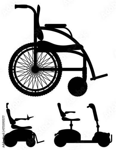 wheelchair for disabled people black black silhouette cartoon stock vector illustration isolated on white background