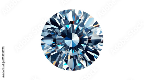 Brilliant Cut Diamond Sparkle Showing Facet Reflections Light Refraction and Fire