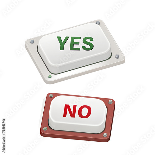 YES and NO Icons Isolated on Transparent Background for Design, Approval, and Voting Vector Illustration