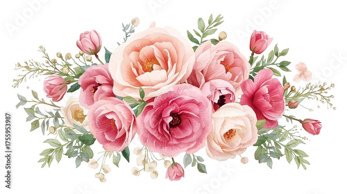 Elegant Blush Pink and Coral Rose Floral Arrangement Design