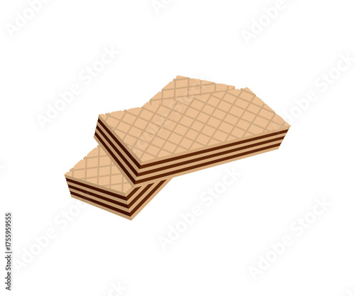 A Pair of Chocolate Wafers Illustration