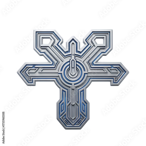 Futuristic Circuit Symbol on transparent background