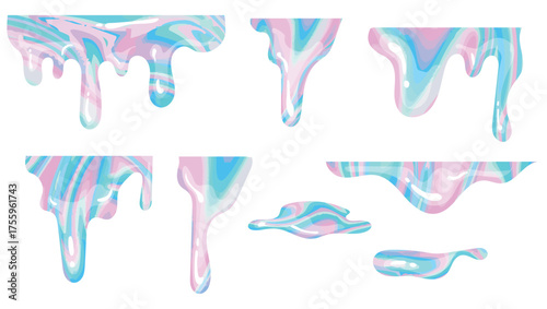 Holographic melting, liquid, vector abstract