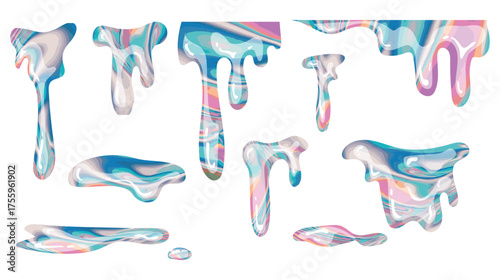 Holographic melting, liquid, vector abstract