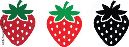 Strawberry fruit stencil icon silhouette vector illustration. Strawberry doodle hand drawn icon set. strawberry icon set.
