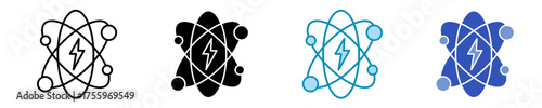 Atomic Energy  Icon Set Multiple Style Collection