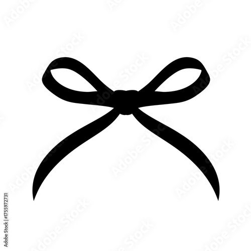 hand drawn bow tie silhouette isolated on white background