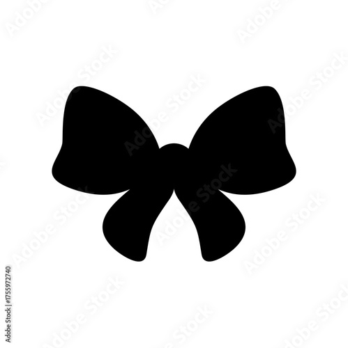 hand drawn bow tie silhouette isolated on white background