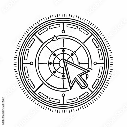 Click to go to website or internet line art icon for apps and websites