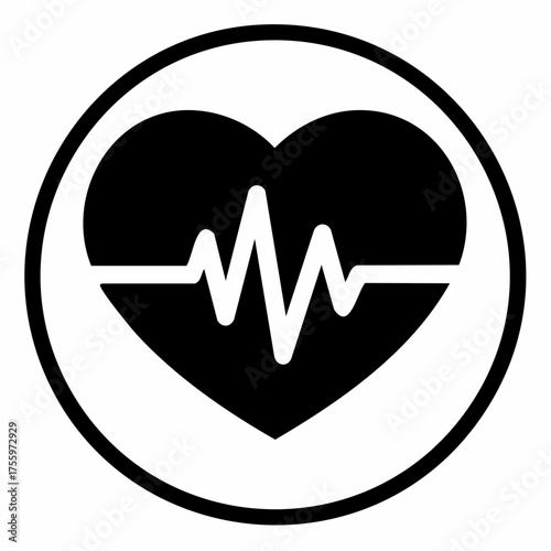 Heartbeat / heart beat pulse flat icon for medical apps and websites
