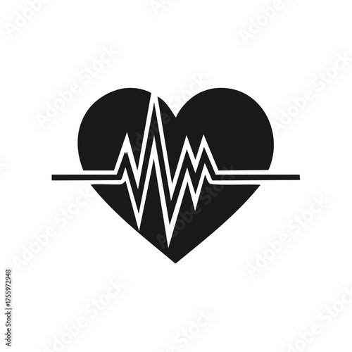 Heartbeat / heart beat pulse flat icon for medical apps and websites