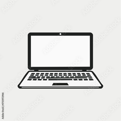 Laptop computer or notebook computer flat icon for apps and websites