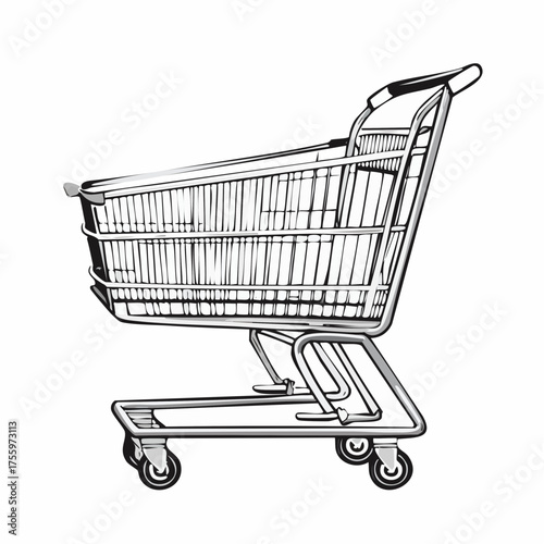 Shopping cart line art icon for apps and websites