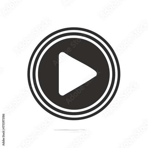 Play video or play media flat icon for apps and websites