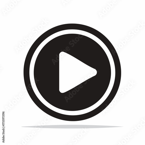 Play video or play media flat icon for apps and websites