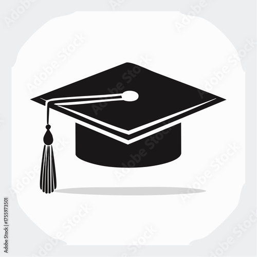 Graduation hat cap flat icon for apps and websites