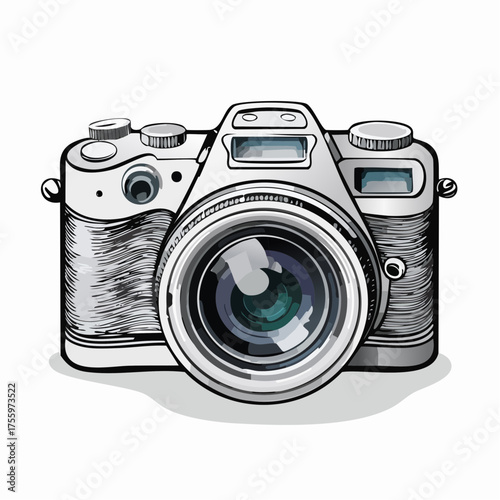 Photography camera line art icon for apps and websites