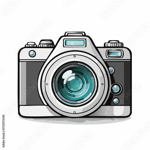 Photography camera line art icon for apps and websites