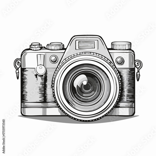 Photography camera line art icon for apps and websites
