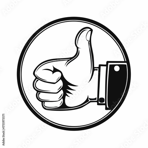 Thumbs up flat icon for apps and websites