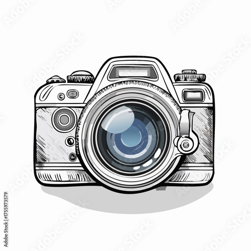 Photography camera line art icon for apps and websites
