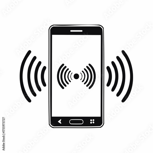 Smartphone / mobile phone vibrating or ringing flat vector icon for apps and websites