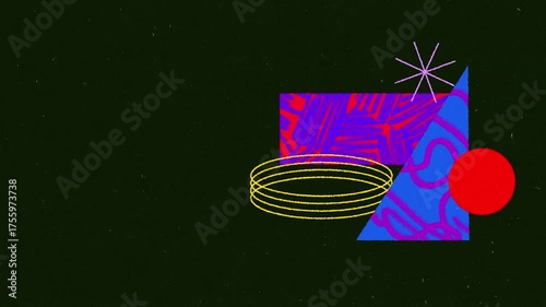 4K Animated Background with Colorful Shapes | abstract colorful background | abstract background with a butterfly