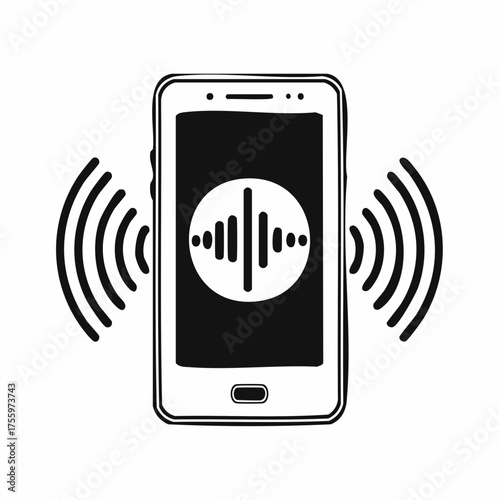 Smartphone / mobile phone vibrating or ringing flat vector icon for apps and websites