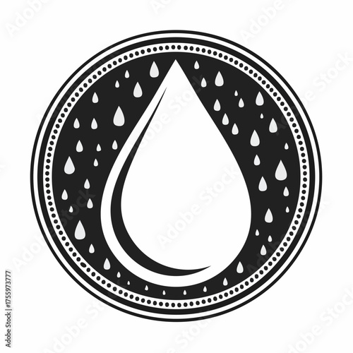 Fresh rain water droplet flat icon for apps