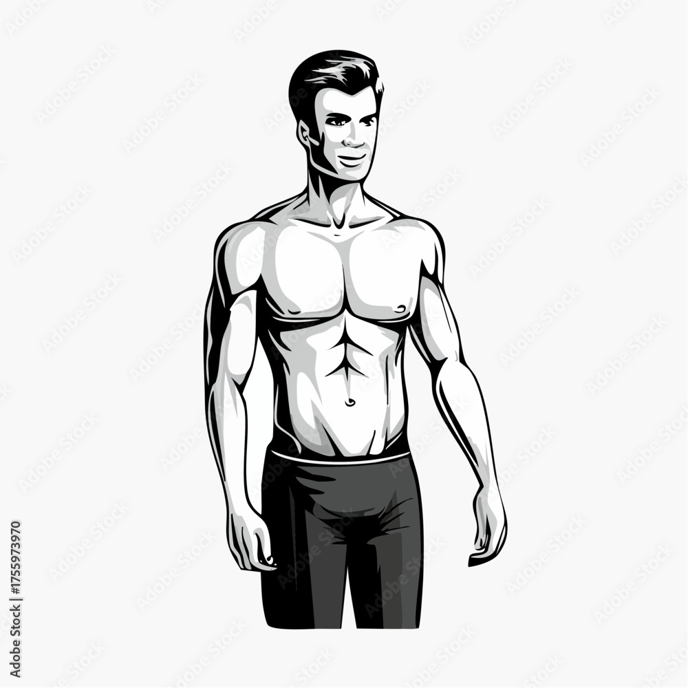 Fototapeta premium Male human body belonging to an adult man