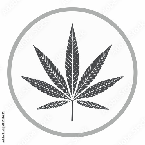 Cannabis (marijuana) hemp leaf flat icon for apps and websites