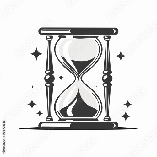 Vintage hourglass / sandglass timer or clock flat icon for apps and websites