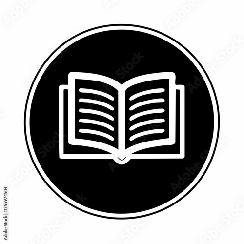 Reading or learning with book flat icon for education apps and websites