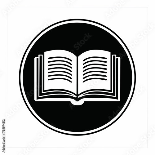 Reading or learning with book flat icon for education apps and websites