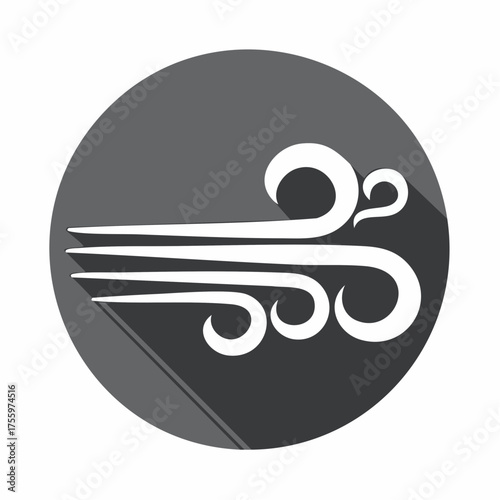Blowing wind / windy flat icon for apps and websites