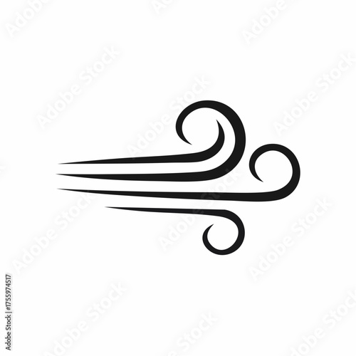 Blowing wind / windy flat icon for apps and websites