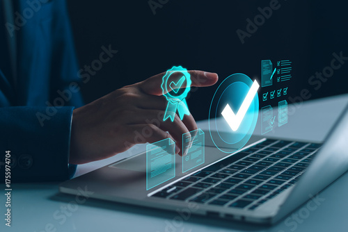 Digital checklist for business certification and quality assurance, survey report, technology verification processes with performance audits and system control for improved standards compliance