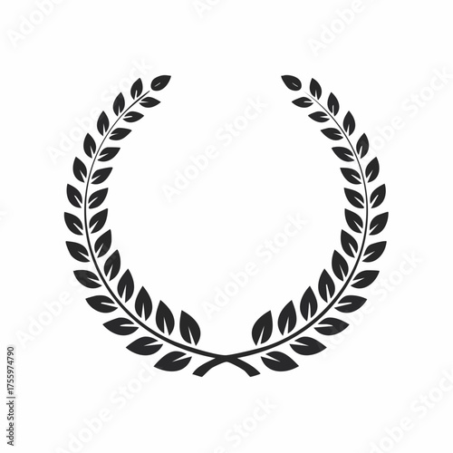 Laurel wreath - symbol of victory and power flat icon for apps and websites